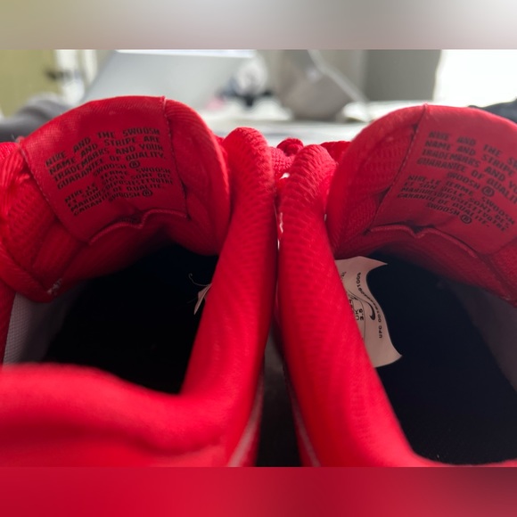 NIKE AIR FORCE ONES RED CUSTOMIZED SIZE 6 color red great condition - Picture 5 of 7
